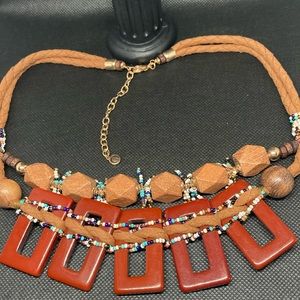 Est. 1946 boho beaded choker style necklace.